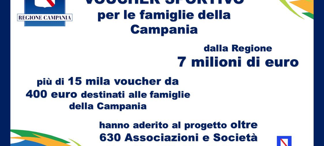 Voucher sportivi alle famiglie campane: stanziati 7 milioni per gli under 15