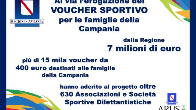 Voucher sportivi alle famiglie campane: stanziati 7 milioni per gli under 15